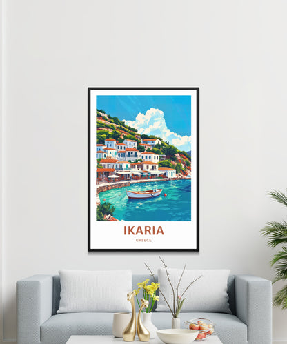 Ikaria Beach Travel Poster  - Harbor Haven