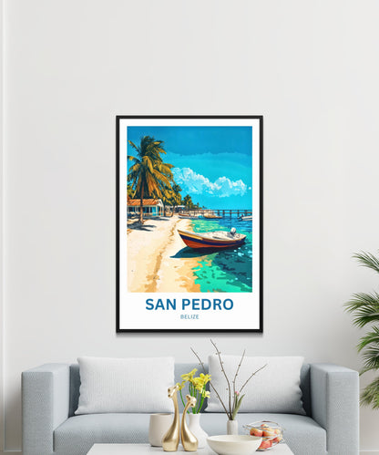 San Pedro, Belize Travel Poster