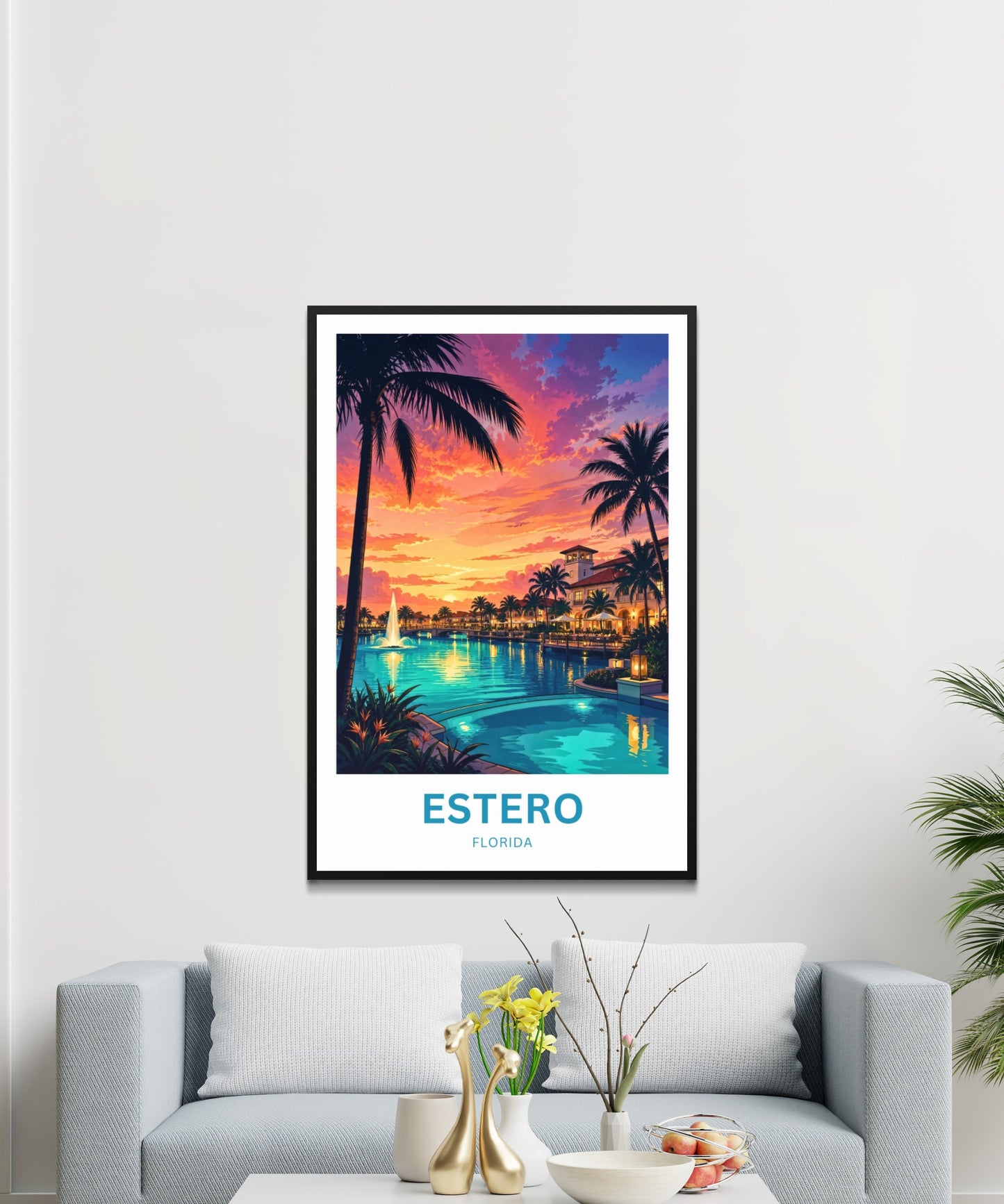 Estero Travel Poster - Florida Paradise Found