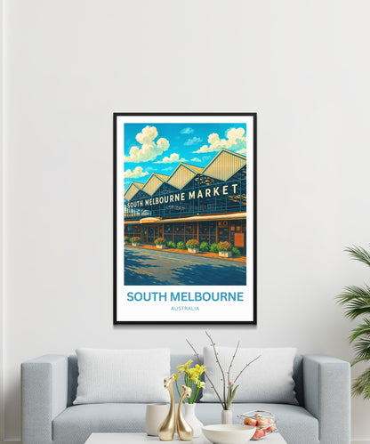 South Melbourne Market Travel Poster  - Where Locals Gather