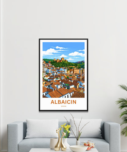 Albaicín Travel Poster - District Breathtaking Aerial View