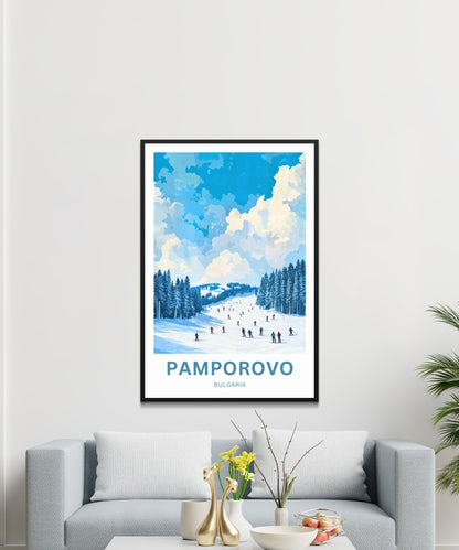 Pamporovo Ski Travel Poster - Bulgaria