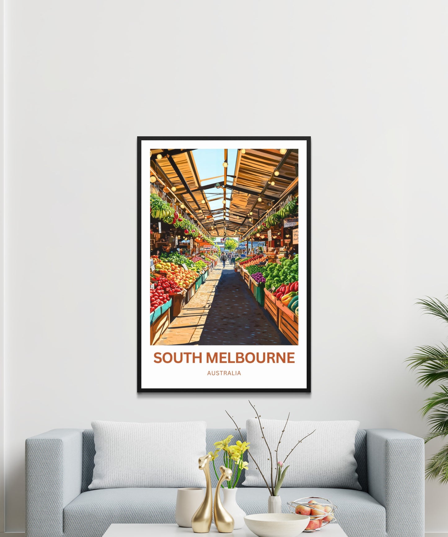 South Melbourne Market Travel Poster  - The Heartbeat of Melbourne