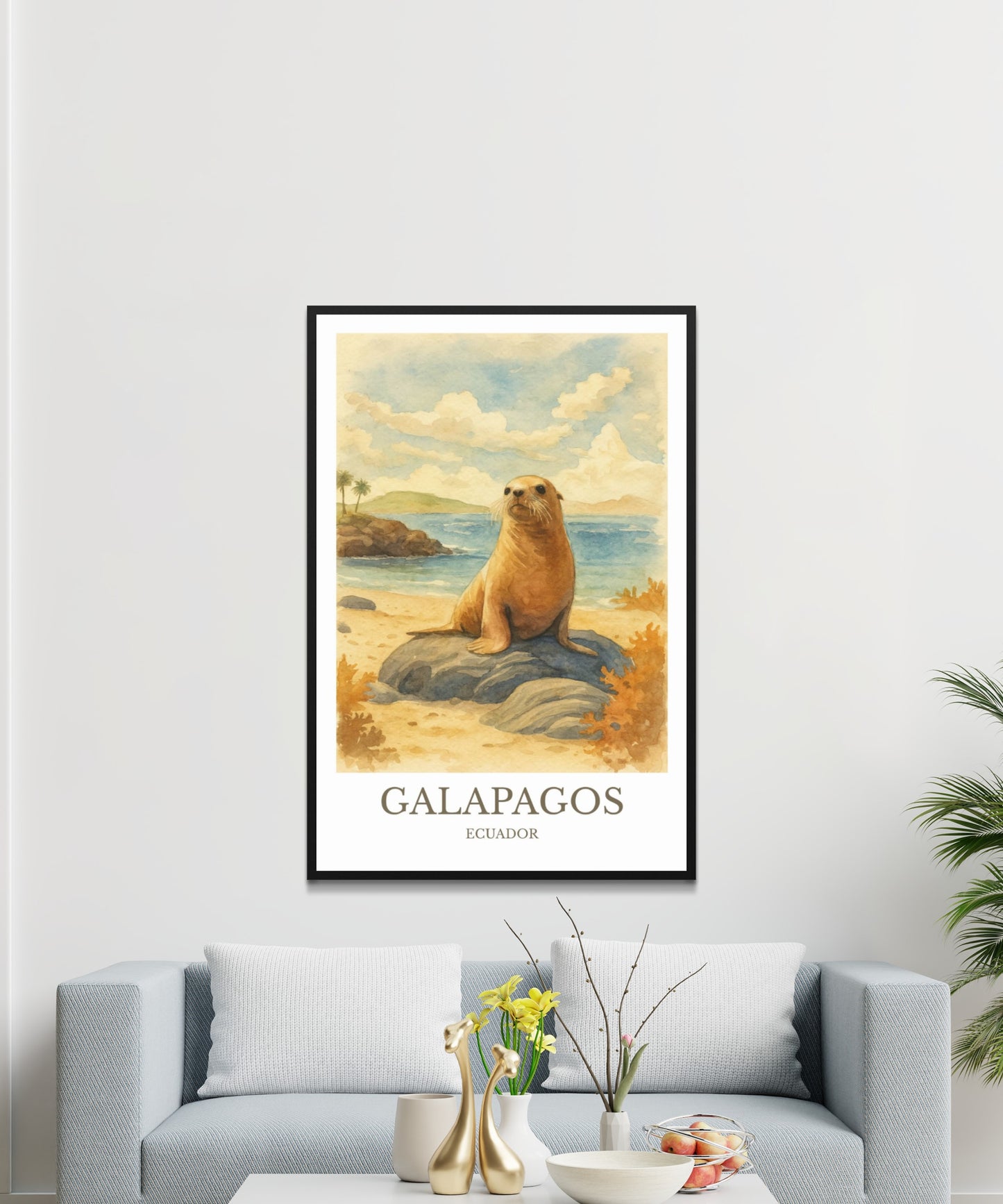 Galápagos Islands, Watercolor design poster, Ecuador Print, Galápagos Wall Art