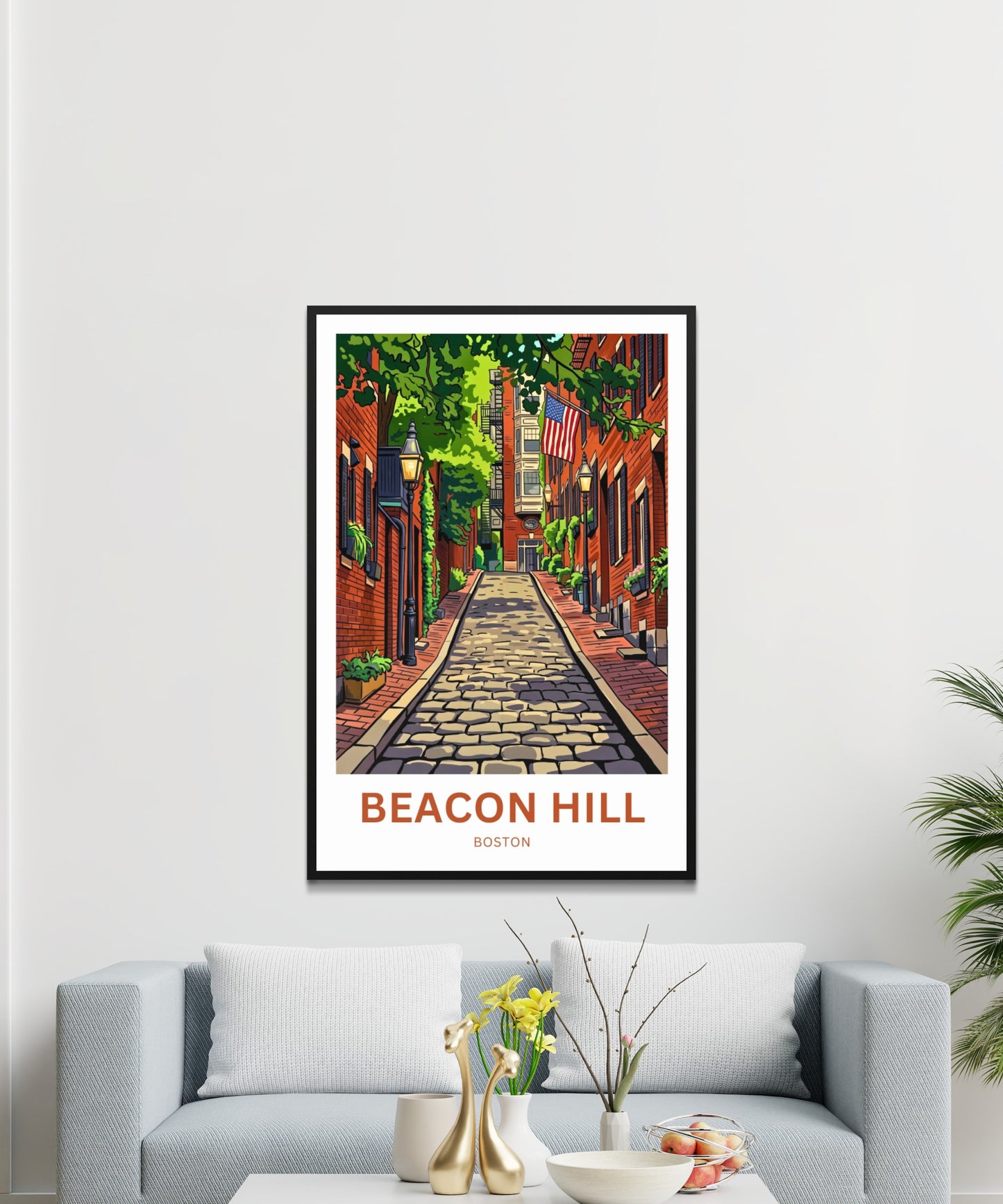 Beacon Hill Travel Poster -  Cobblestone Charm