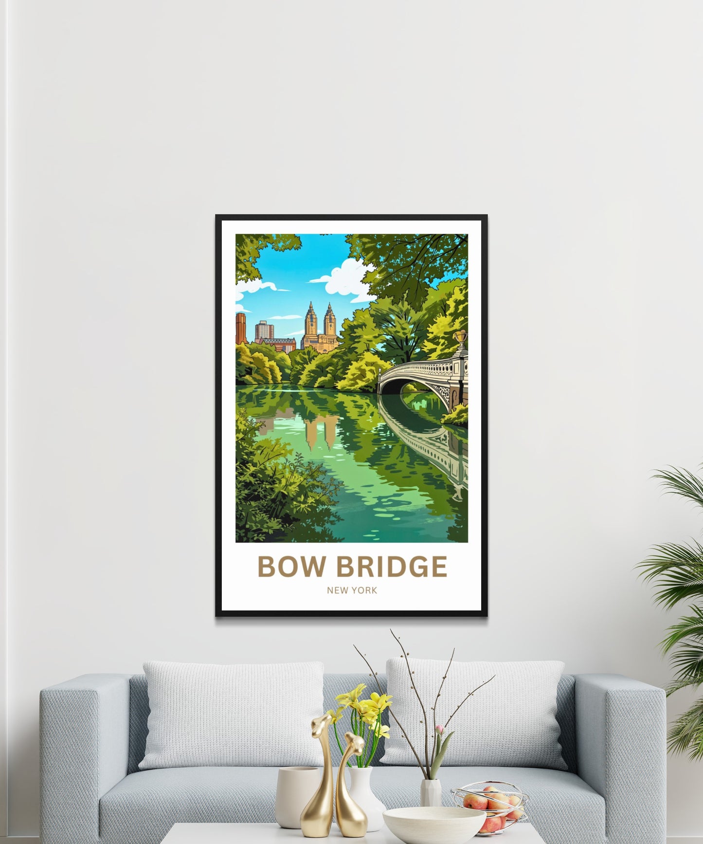 Bow Bridge  Travel Poster - Central Park Serenity