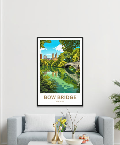 Bow Bridge  Travel Poster - Central Park Serenity