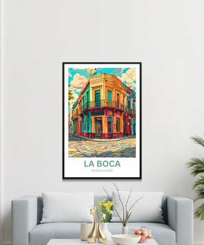La Boca Travel Poster - Home of Passion and Paint