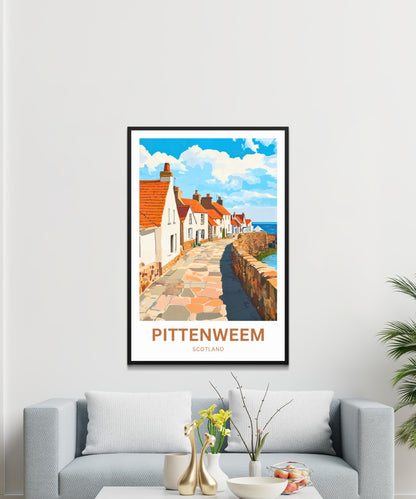 Pittenweem Travel Poster - Captivating Village Street