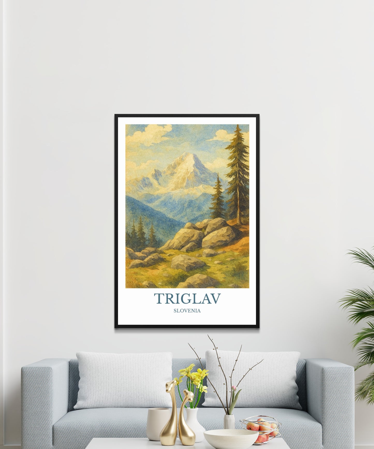 Triglav, Watercolor design poster, Slovenia Print, Triglav Wall Art