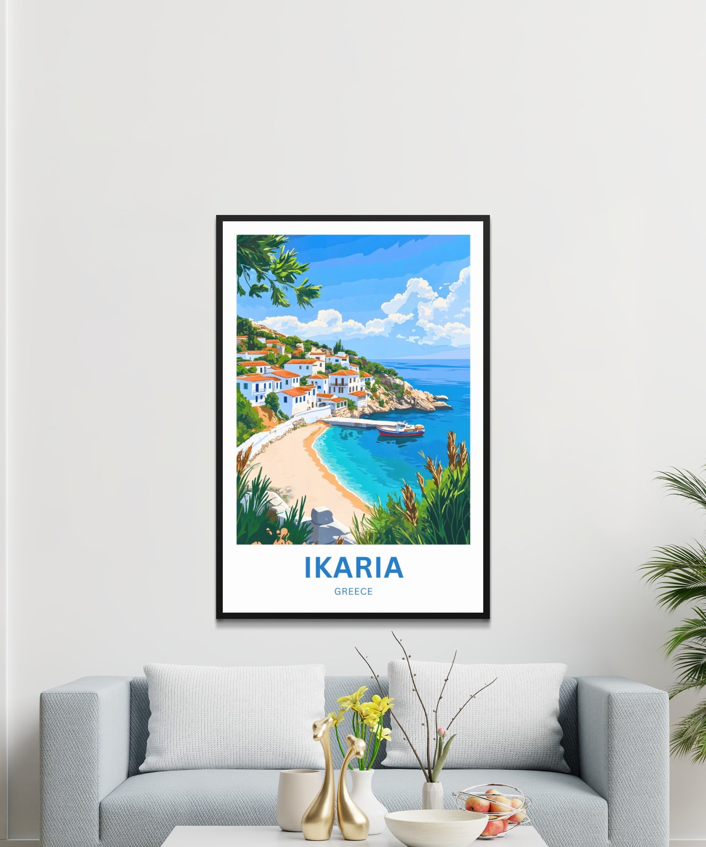 Ikaria Beach Travel Poster  - Captivating Coastal Life