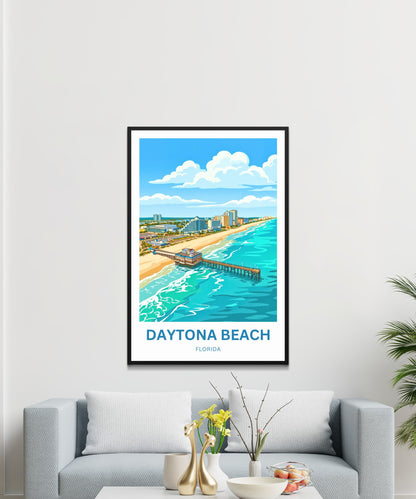 Daytona Beach, Florida Travel Poster - Boardwalk View