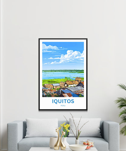 Iquitos Travel Poster - Peru Riverfront Life
