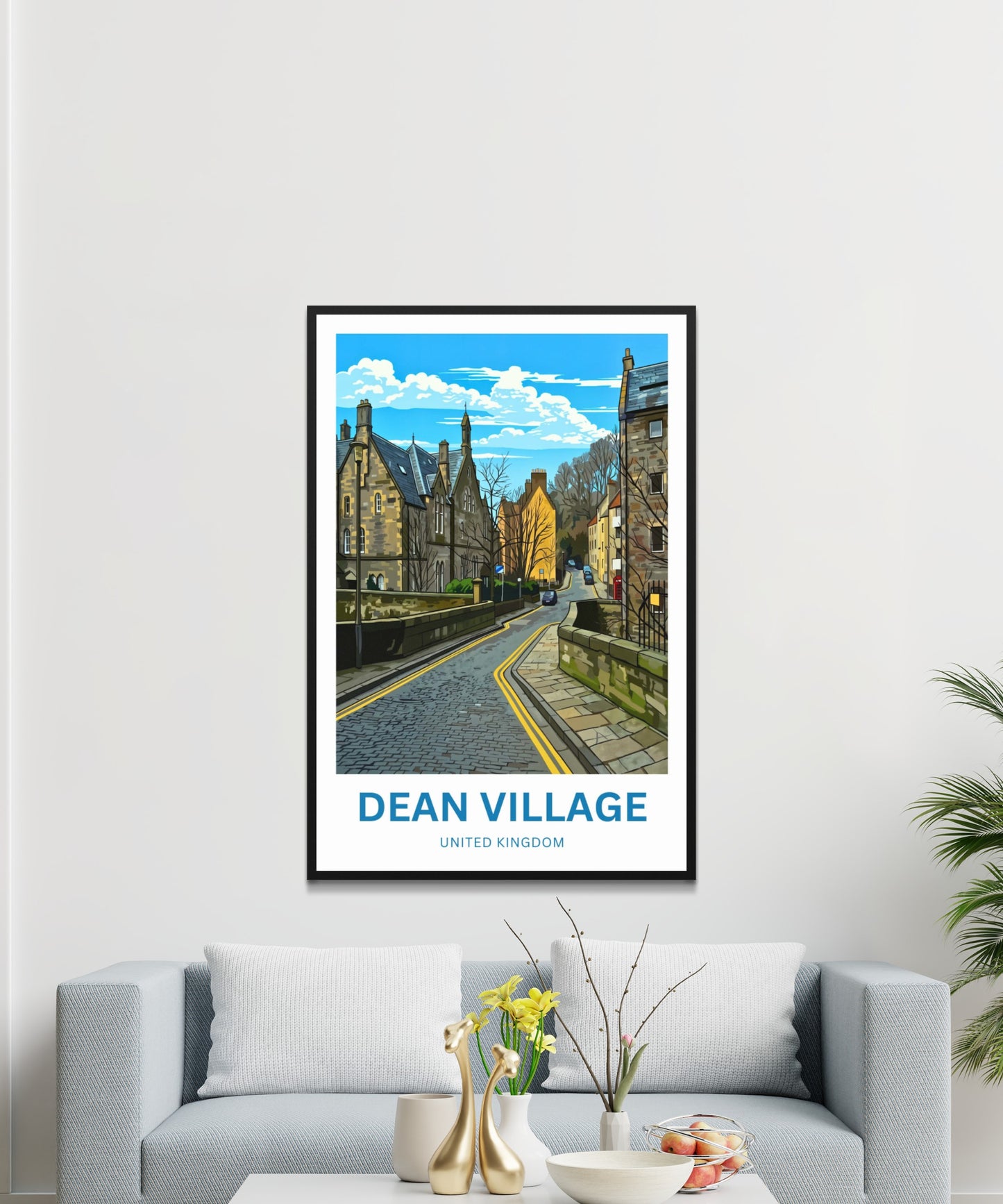 Dean Village Travel Poster - Village Street