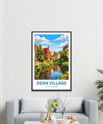 Dean Village Travel Poster - Charming Village