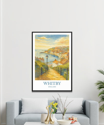 Whitby, Watercolor design poster, Whitby Print, Whitby Wall Art