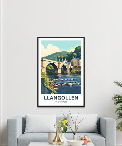 Llangollen Travel Poster - Welsh Waters, Welsh Wonders