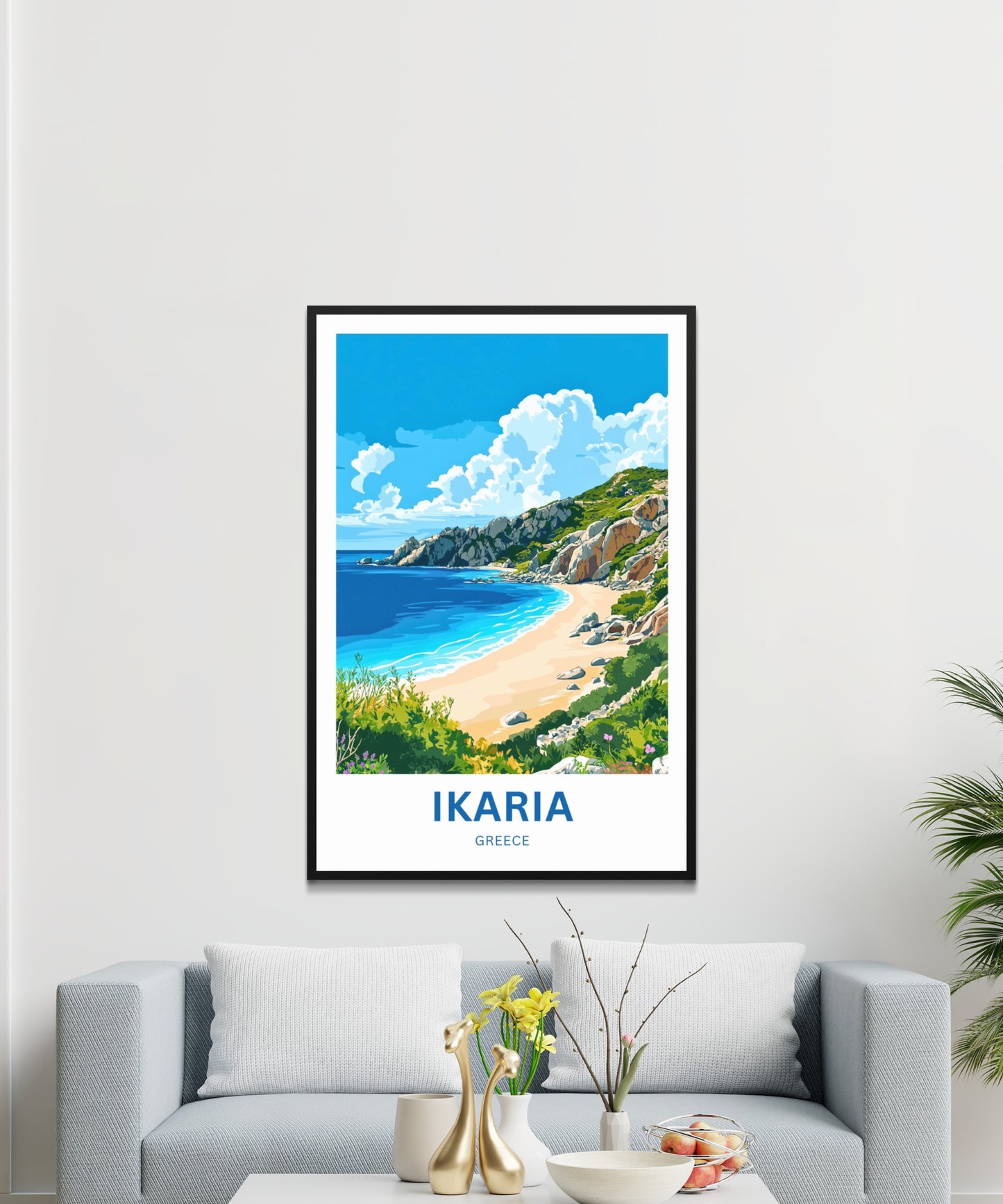 Ikaria Beach Travel Poster  - Greece Golden Sands