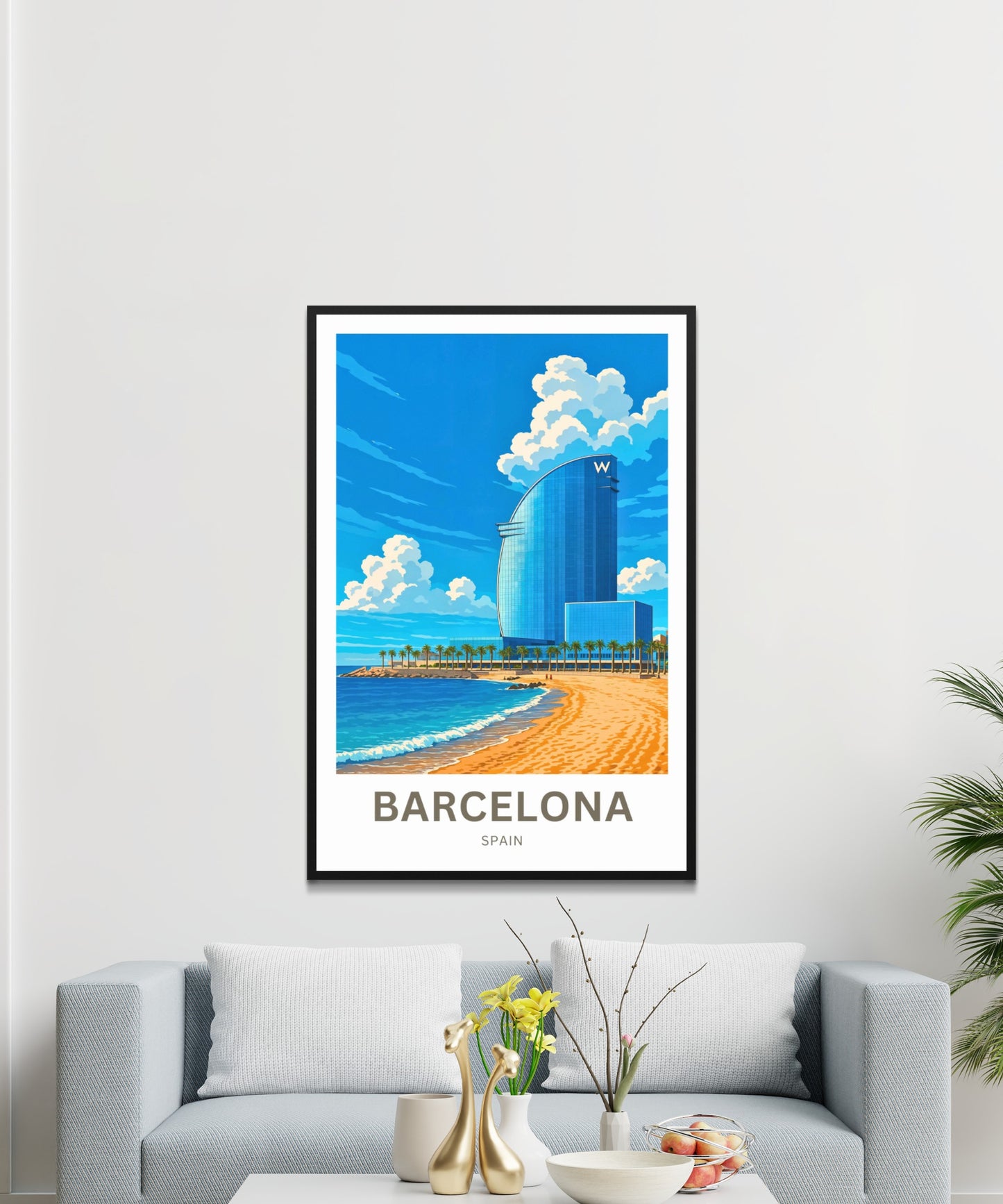 Barcelona Travel Poster  - Spain The Sail on the Sea