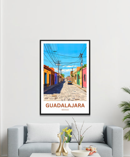 Guadalajara Travel Poster - Mexico Street