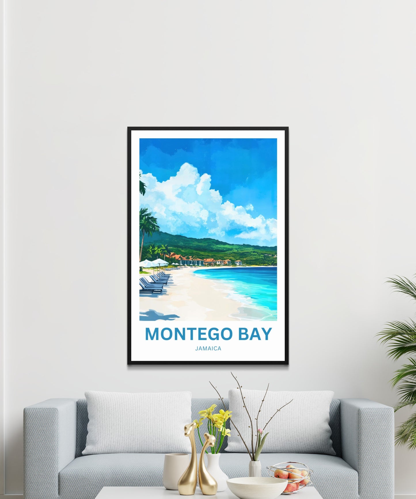 Montego Bay Travel Poster - Serene Vacation Beach of Jamaica