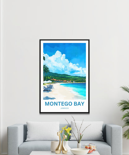 Montego Bay Travel Poster - Serene Vacation Beach of Jamaica