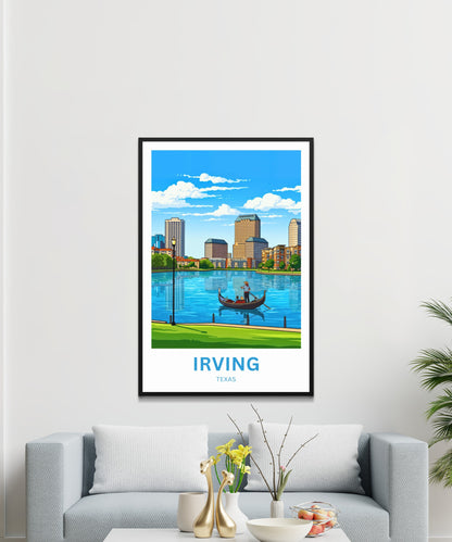 Las Colinas Irving, Texas Travel Poster - Waterfront