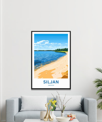Lake Siljan Travel Poster - Sweden