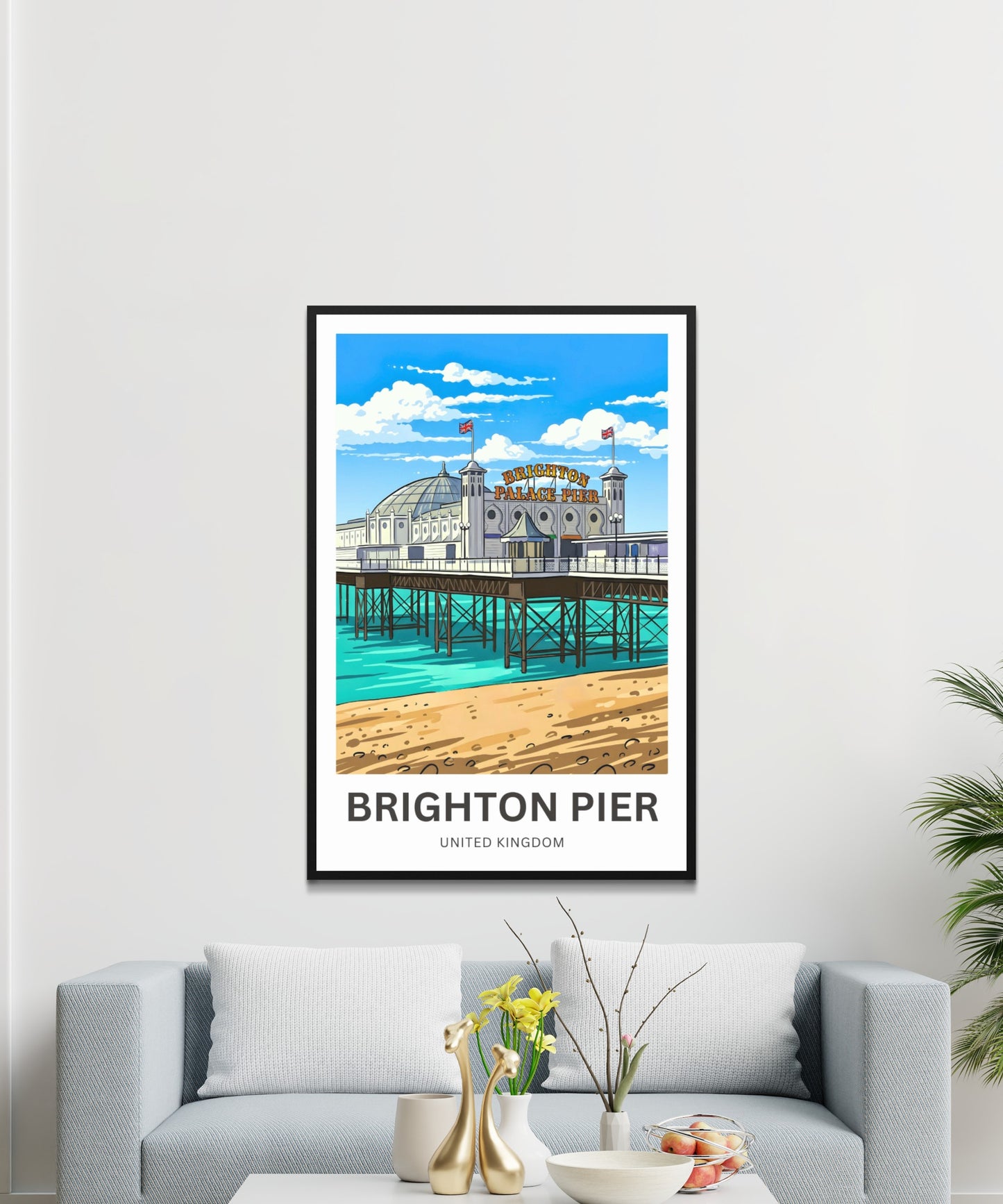 Brighton Pier Travel Poster - Vibrant Seaside Life