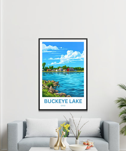 Buckeye Lake Travel Poster -  Peaceful Waterways