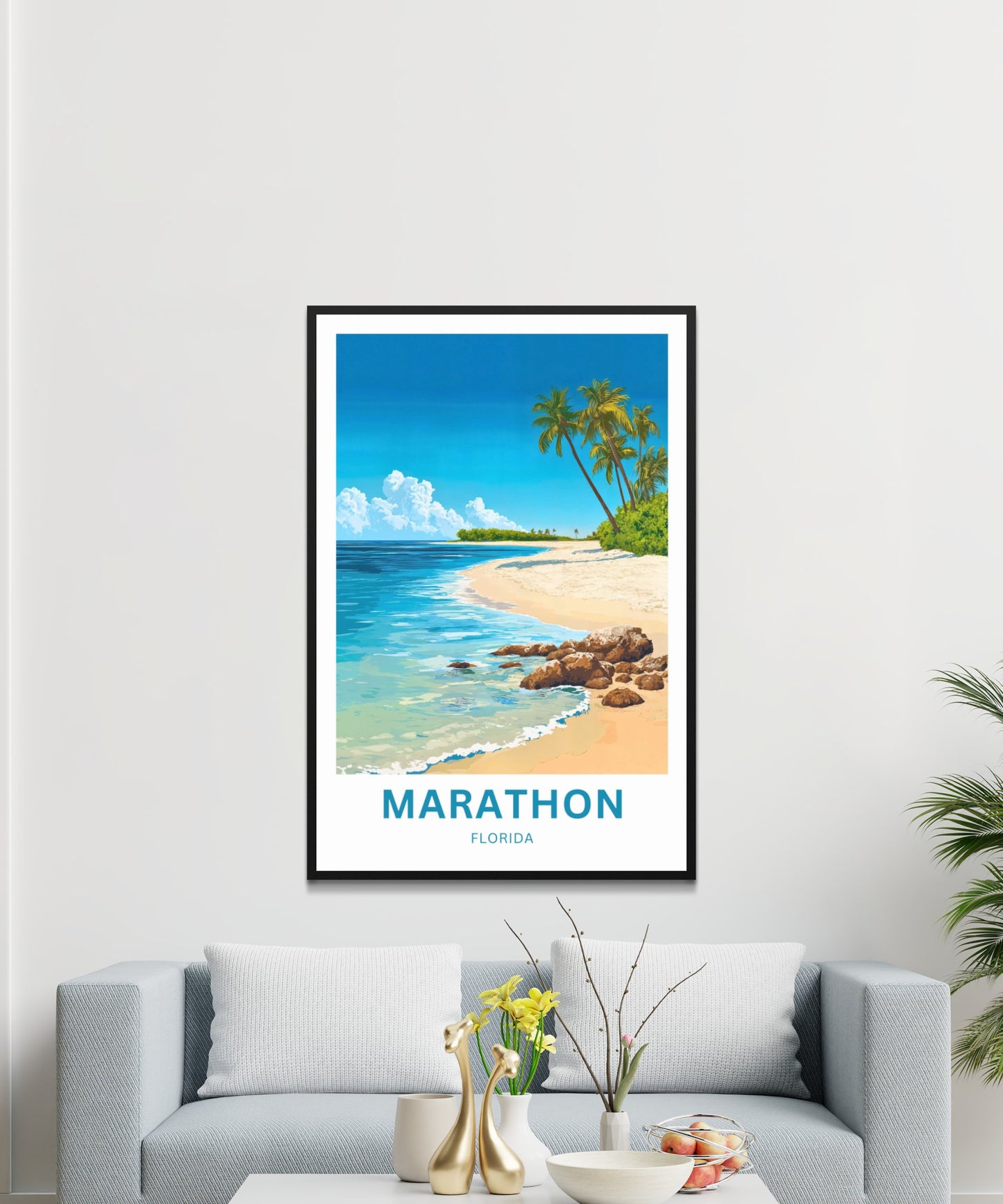 Marathon Travel Poster -  Stunning Crystal Clear Beach Florida