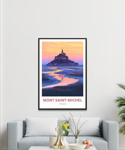 Mont Saint-Michel Travel Poster - French Heritage by the Sea