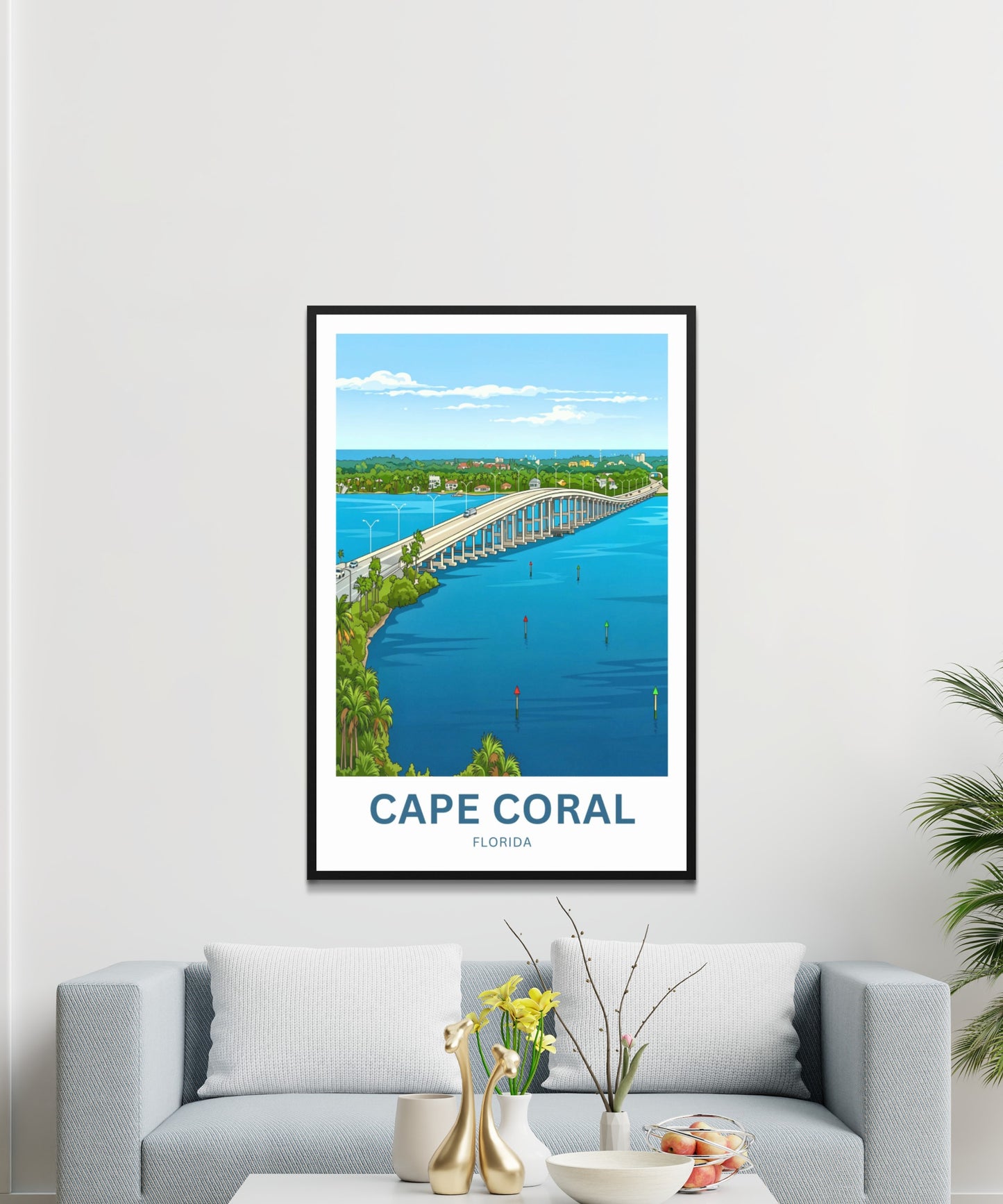 Cape Coral, Florida Travel Poster - River Crossing