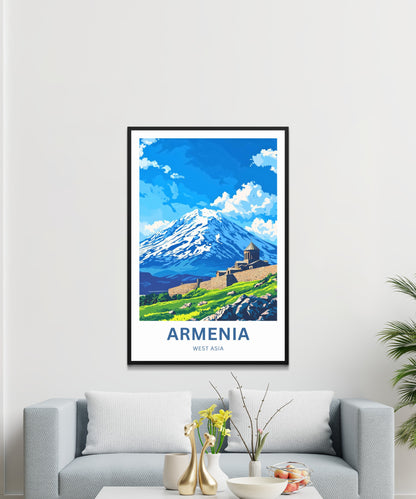 Armenia Travel Poster - Mount Ararat Majesty
