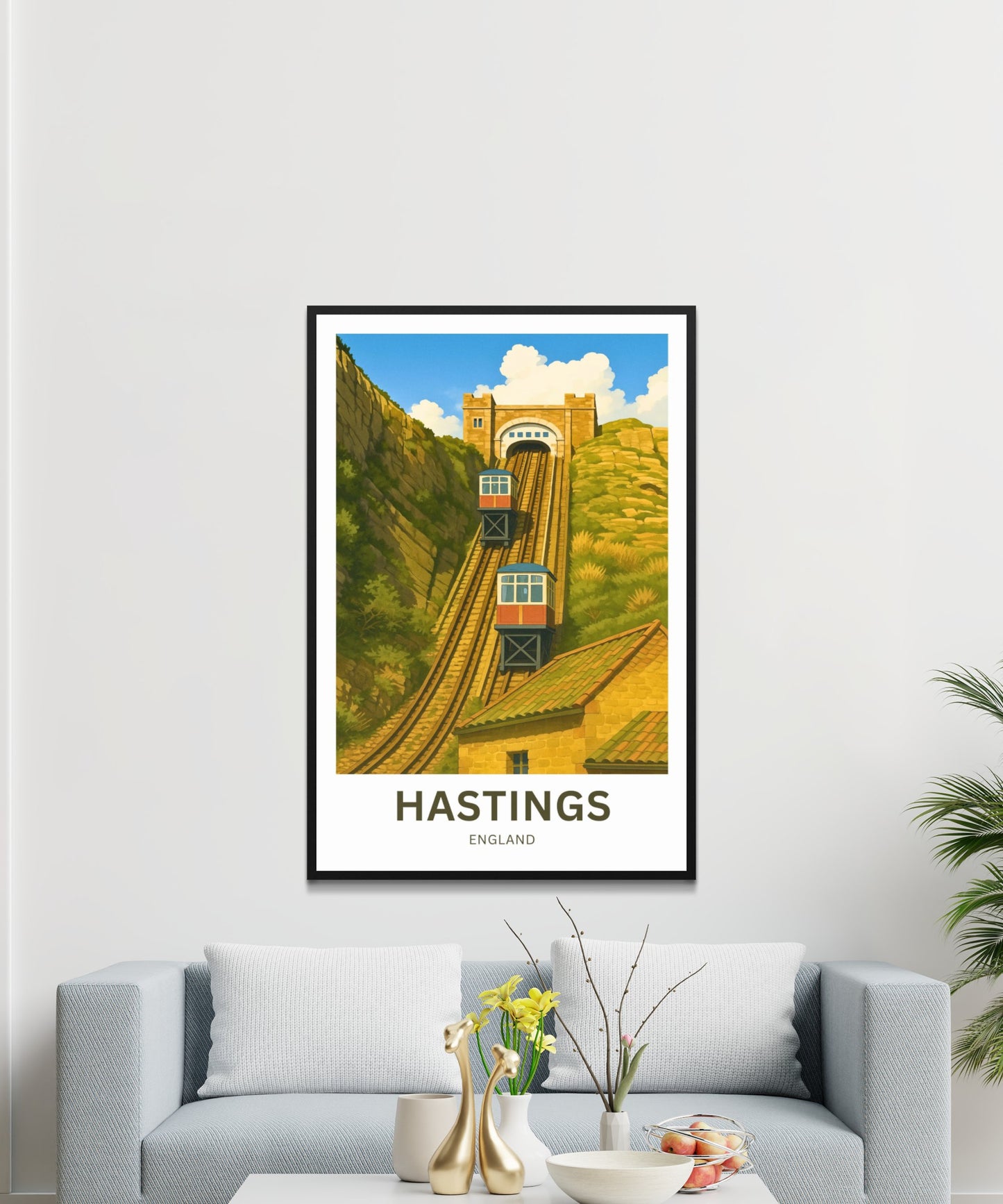 Hastings Travel Poster- Iconic Railway England