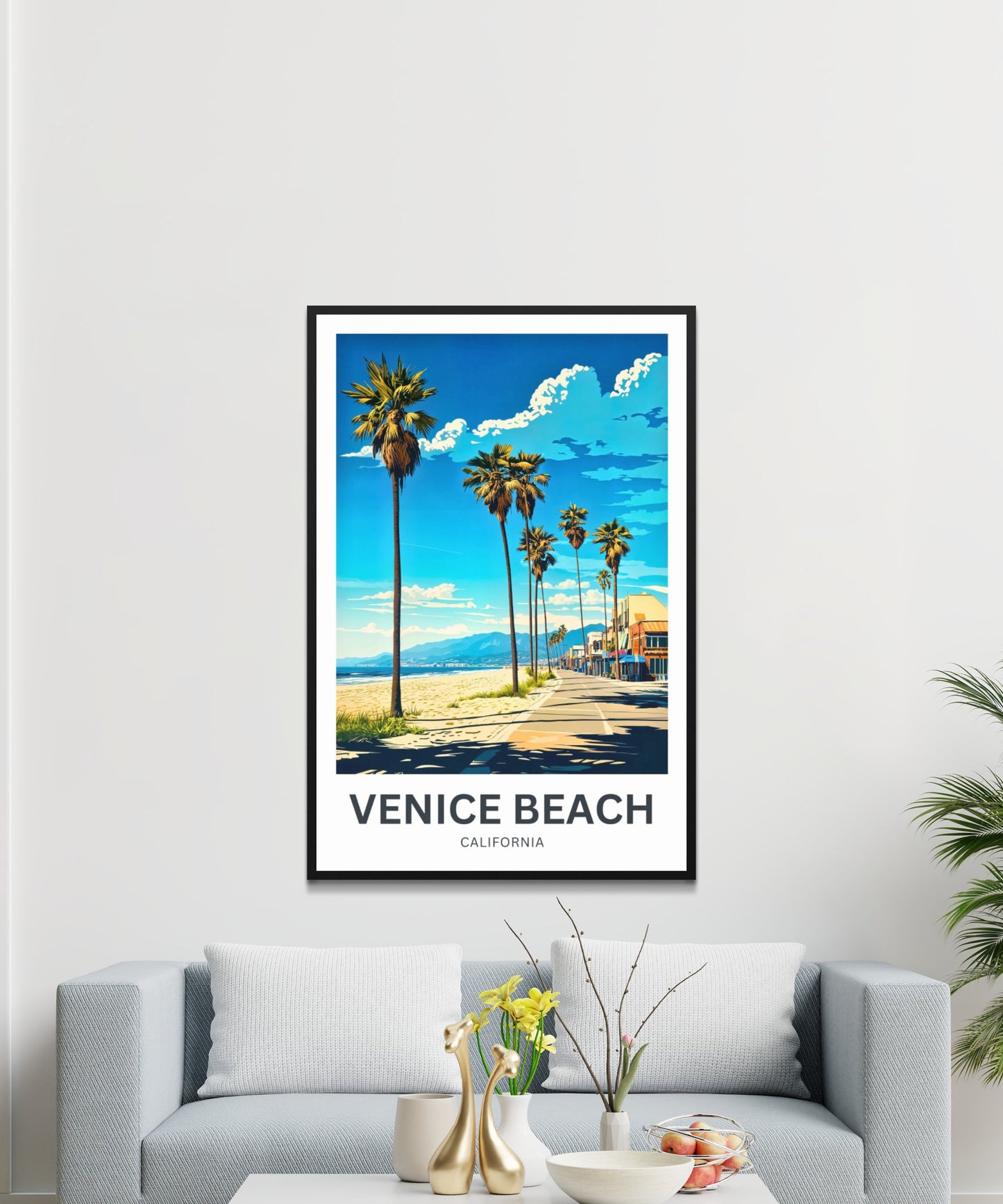 Venice Beach Travel Poster - Florida colorful escape by the sea