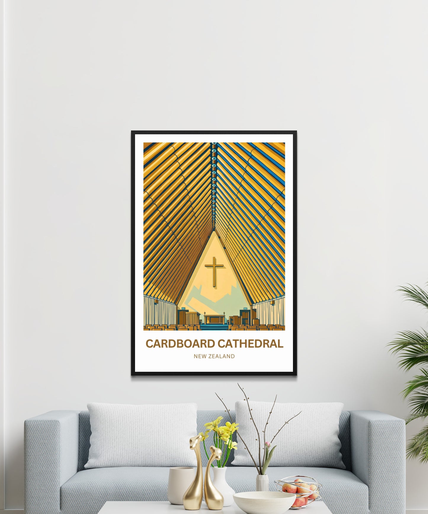 Cardboard Cathedral Travel Poster - Christchurch, New Zealand