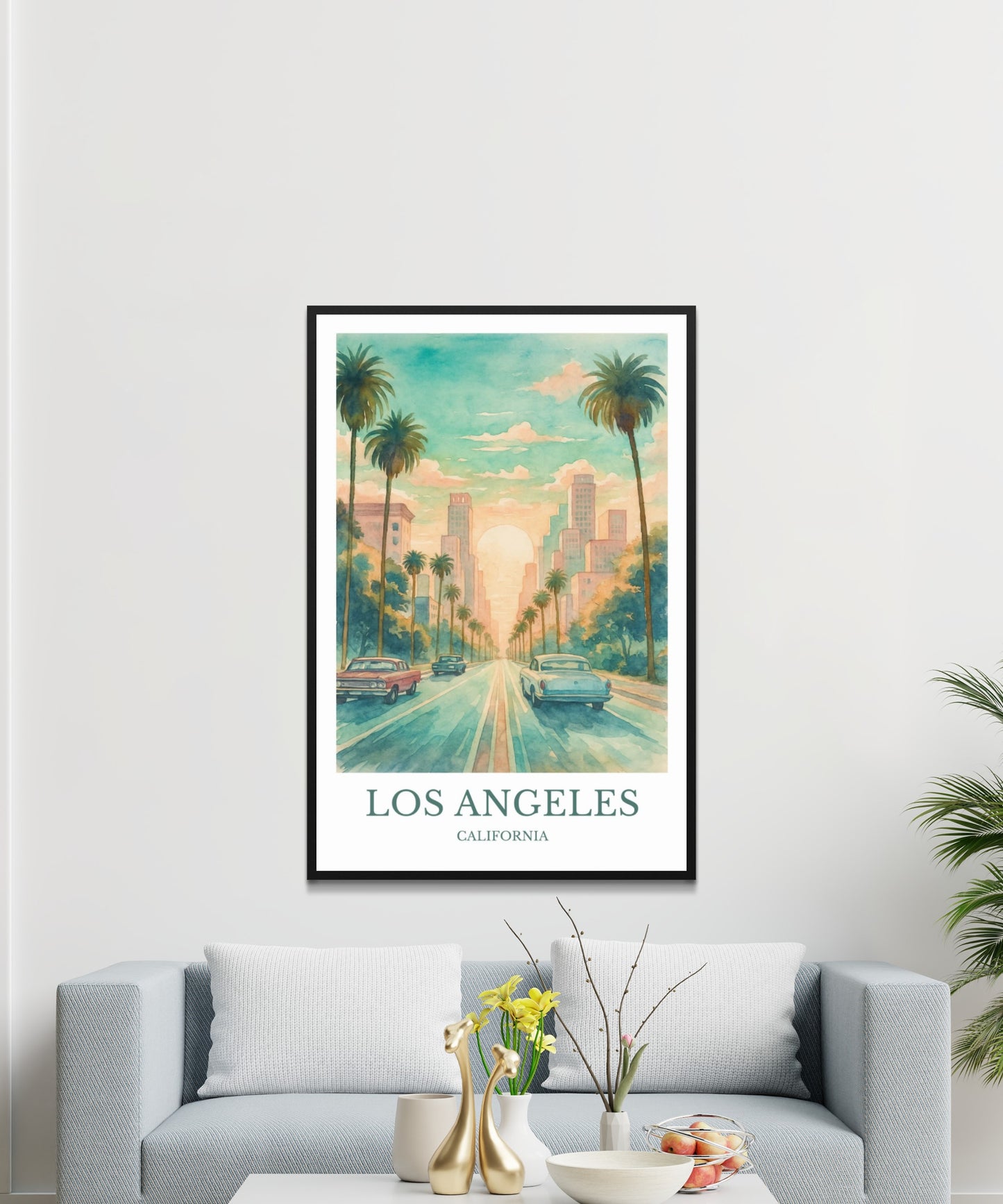 Los Angeles, Watercolor design poster, California Print, Los Angeles Wall Art