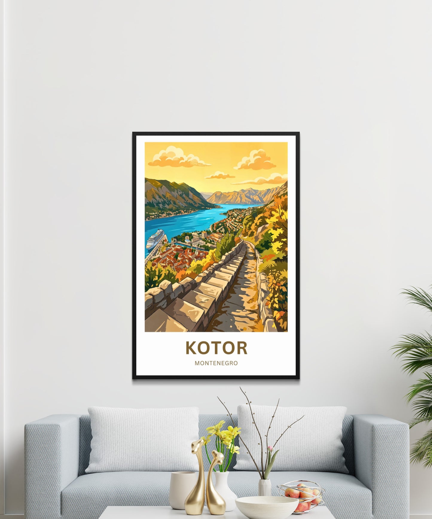 Kotor Travel Poster -   Sunset View