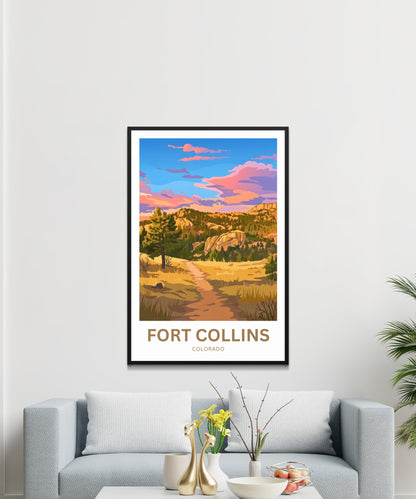 Fort Collins Travel Poster - Colorado Adventure
