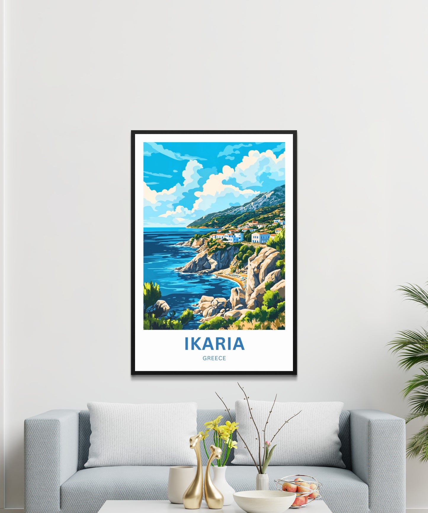 Ikaria Beach Travel Poster  - Coastal Bliss