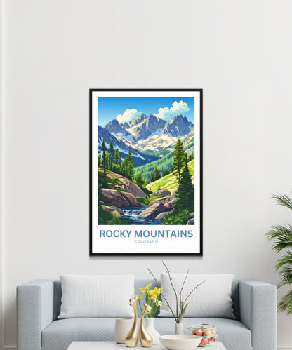 Rocky Mountains Travel Poster - Natural Wonder of Colorado