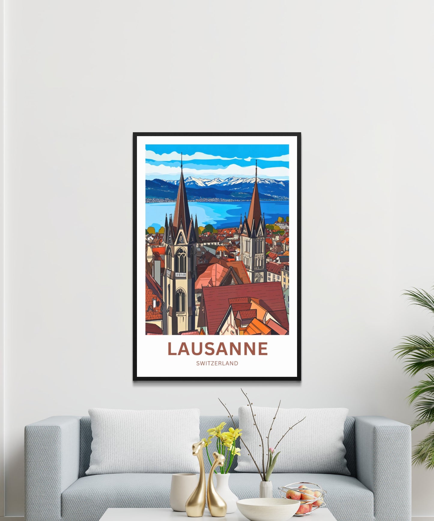 Lausanne Travel Poster- Heart of the Riviera Vaudoise