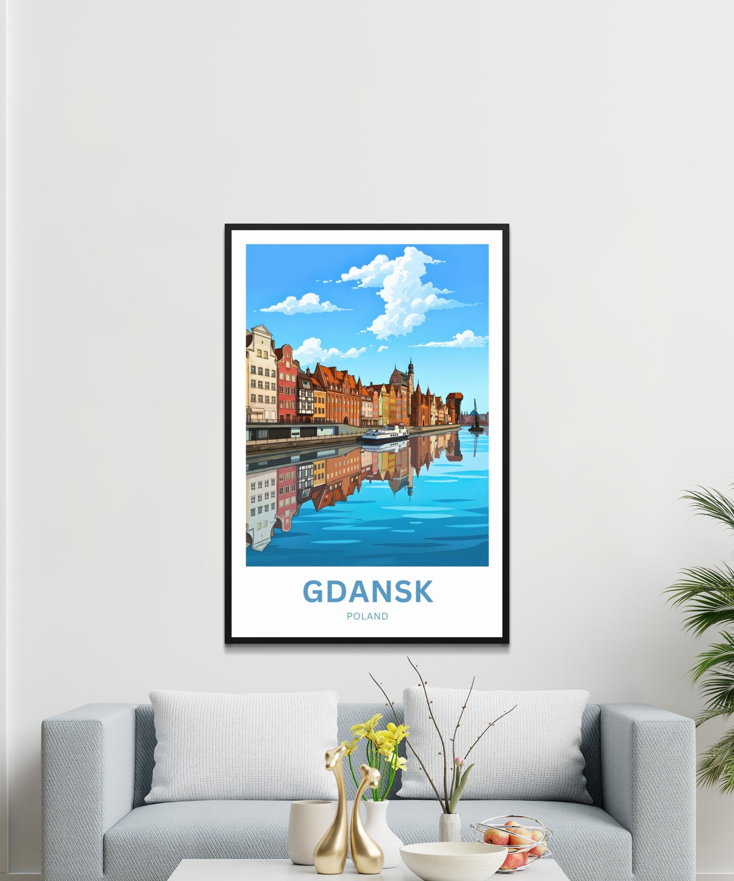 Gdańsk  Travel Poster - Riverside History
