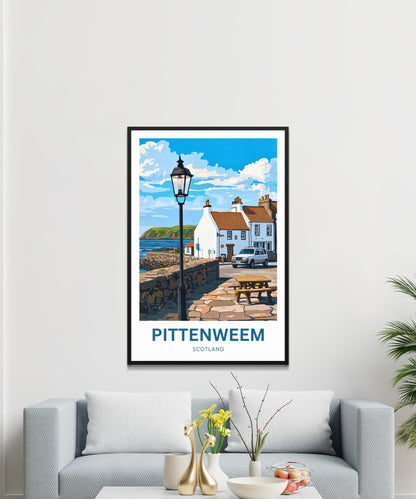 Pittenweem Travel Poster - Enchanting Scotland Harbor Village