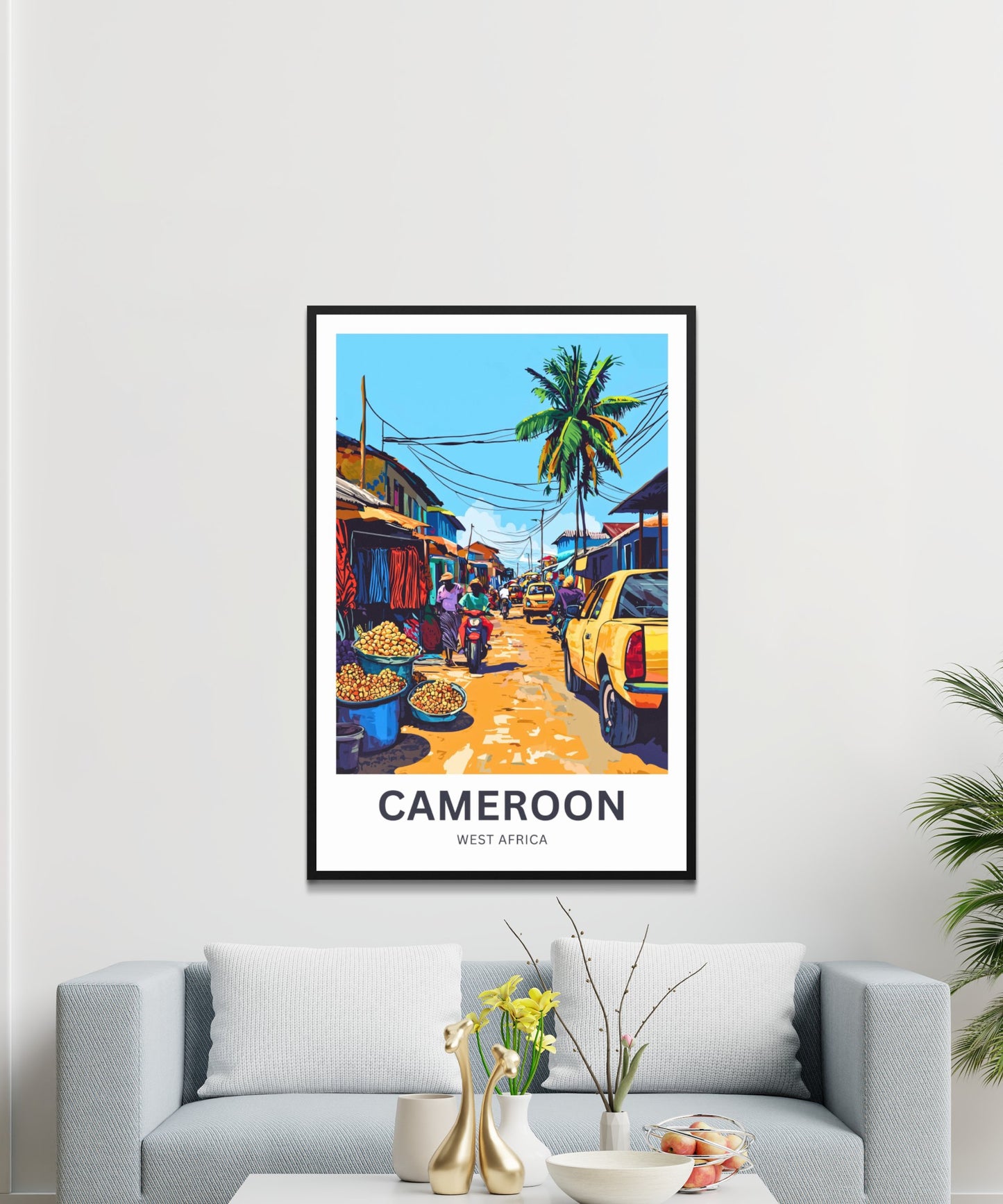 Cameroon Travel Poster - Local Street View