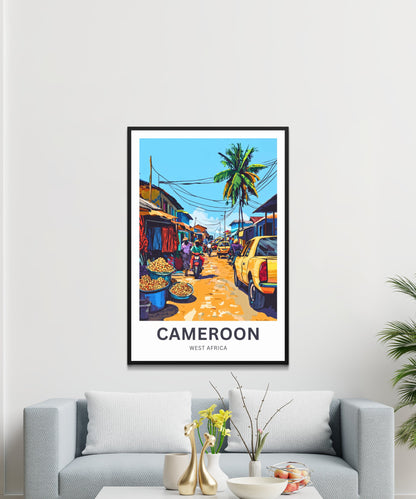 Cameroon Travel Poster - Local Street View