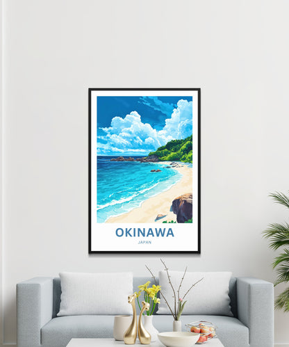 Okinawa Beach Travel Poster  - Serenity by the Sea