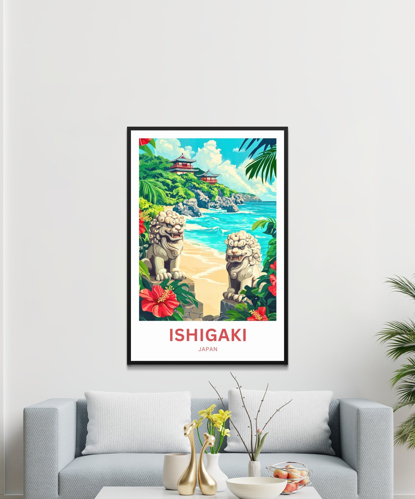 Ishigaki Travel Poster - Temple Cliffs of Ishigaki
