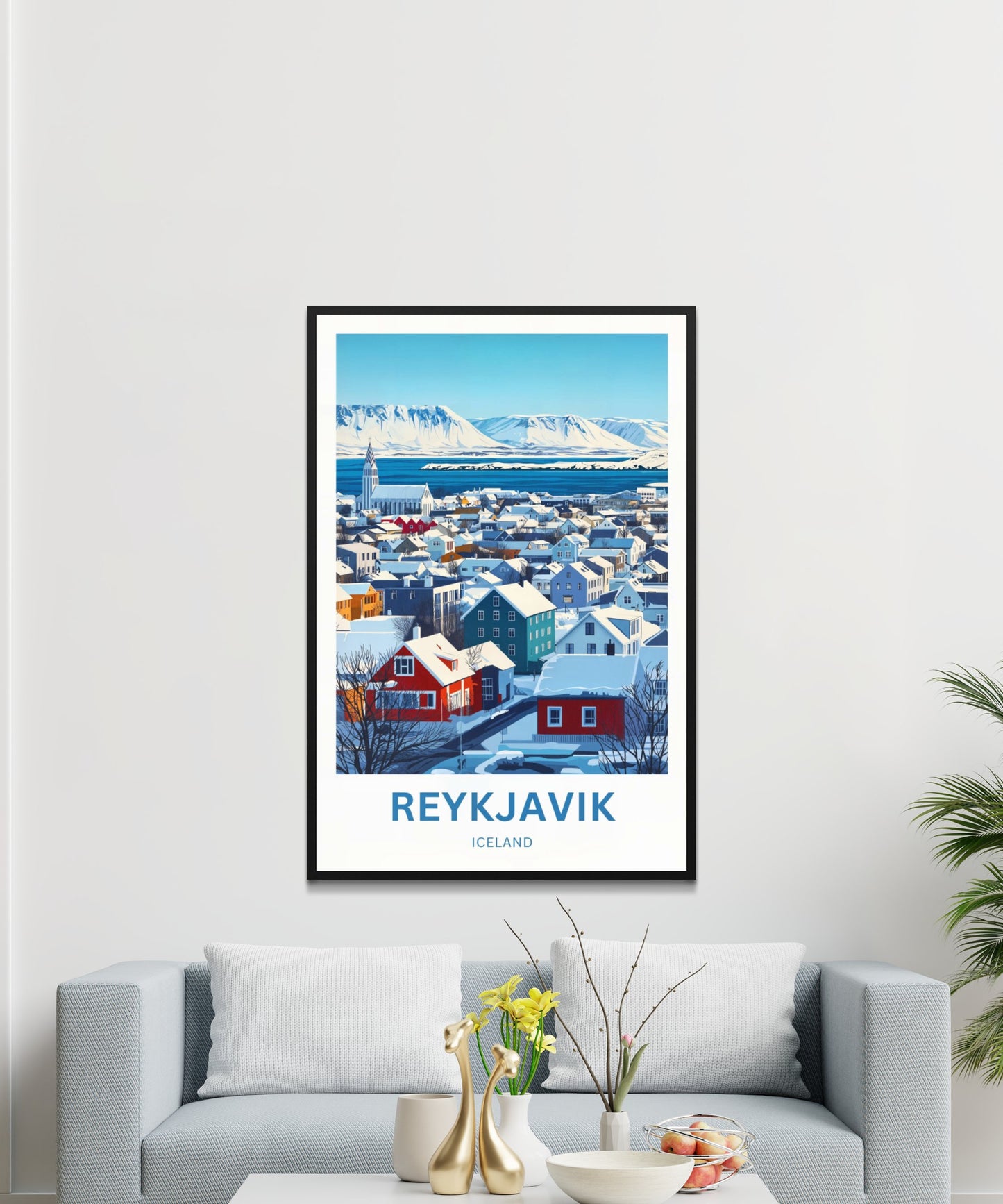 Reykjavik Travel Poster  - Charming City Escape of Iceland